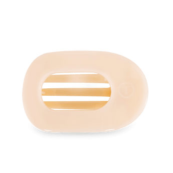 Large Flat Round Clip | Almond Beige