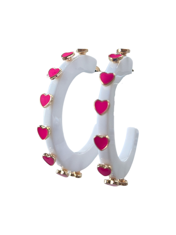 Heart Jewel Hoops