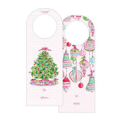 Wine Tags | Pink Christmas Tree