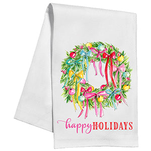 Kitchen Towel | Happy Holidays Wreath