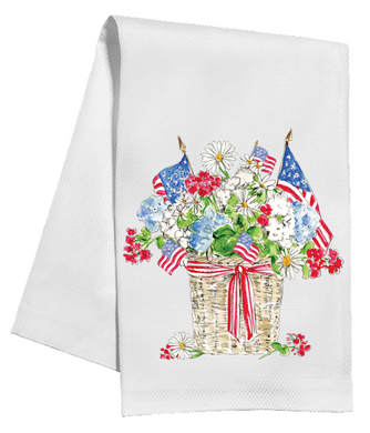 Kitchen Towel | Patriotic Flags & Flowers