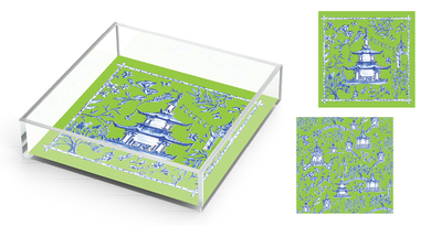 Small Acrylic Tray • Blue and Bright Green
