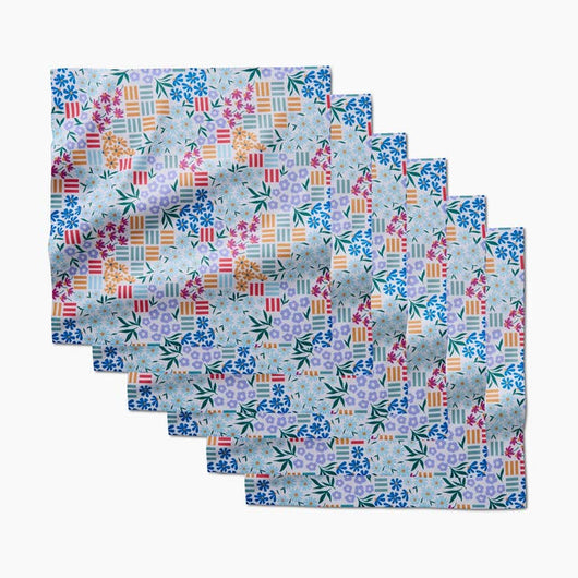 Geometry Dinner Napkin Set | Floral Garden