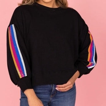 Millie Sweatshirt | Stripe Sequin