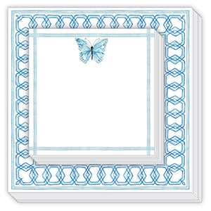 Blue Geometric Border Notepad Duo
