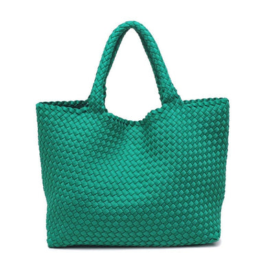 Sky's The Limit Large Woven Tote | Emerald
