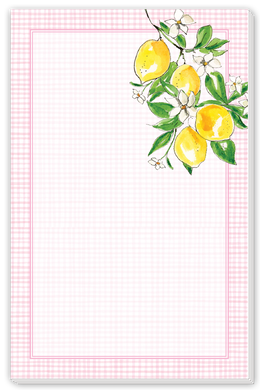 Lemon Gingham Notepad