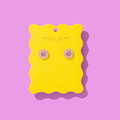 Caroline Stud Earrings | Purple