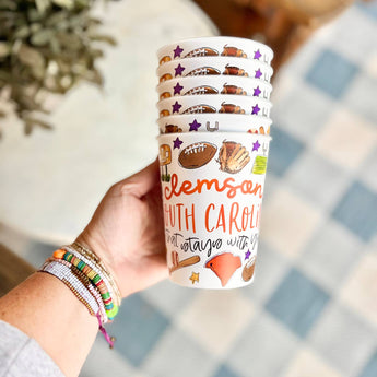 Clemson Reusable Cups | Set of 6