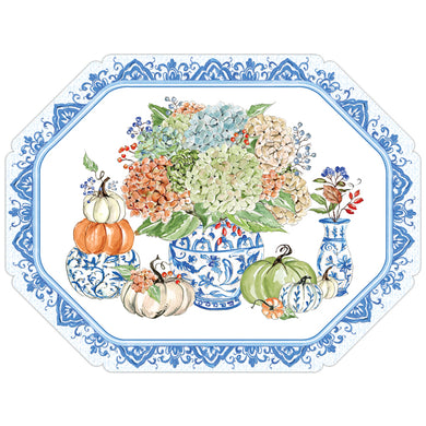 Posh Placemats | Hydrangeas and Pumpkins