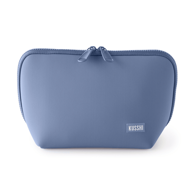Neoprene Makeup Bag | Pearl Blue + Sand Pink