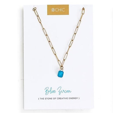 Olivia Necklace | Blue Zircon