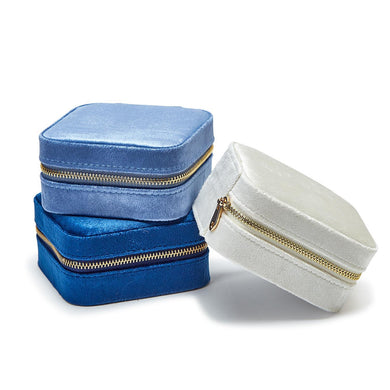 Blue Hues Velvet Jewelry Box