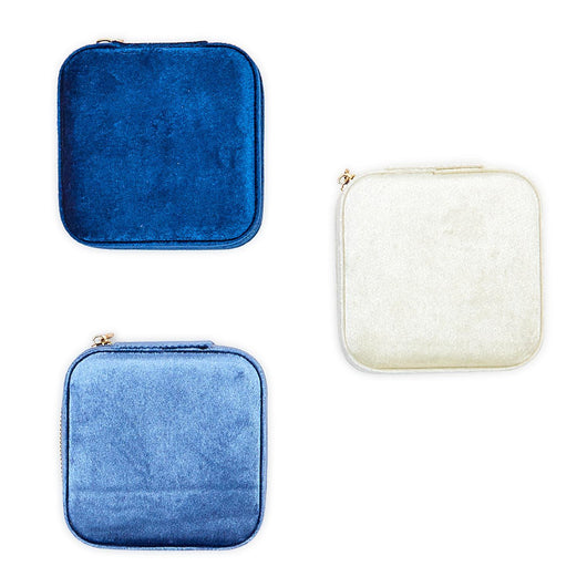 Blue Hues Velvet Jewelry Box