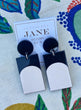 Arch Earrings • Black + Cream