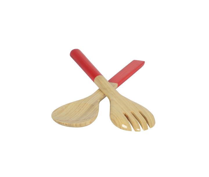 Small Bamboo Salad Servers | Orange