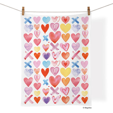 Extra Hearts Tea Towel