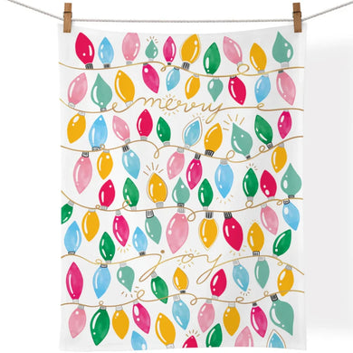 Merry Joy Lights Tea Towel