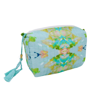 Small Cosmetic Bag | Stained Glass Blue