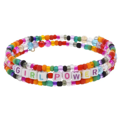 Kids Beaded Coil Bracelet | Girl Power