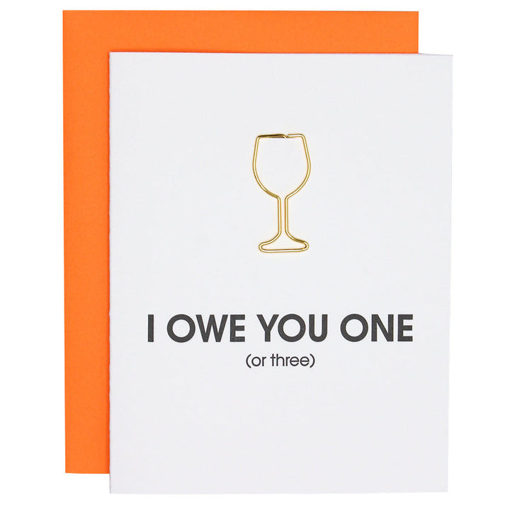 Letterpress Card | Owe You One