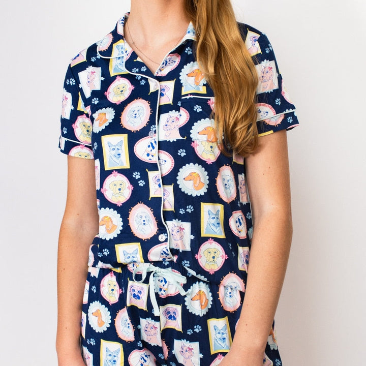 Button Up Sleep Shirt | Royal Pups