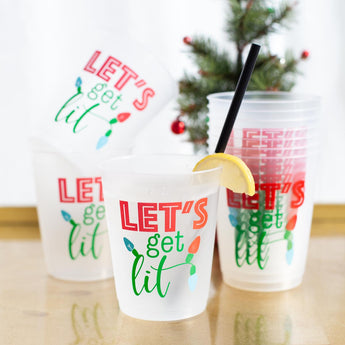 Let's Get Lit Frosted Cups | Set of 10