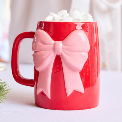 Red and Pink Bow Mug