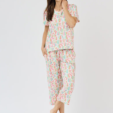 Cropped Pant Set Alli Clyp Bt Mlt PK S-L
