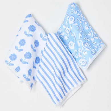 Quick Dry Dish Towel Set Meadow Line Blu