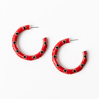 Justine Red Earrings | Large