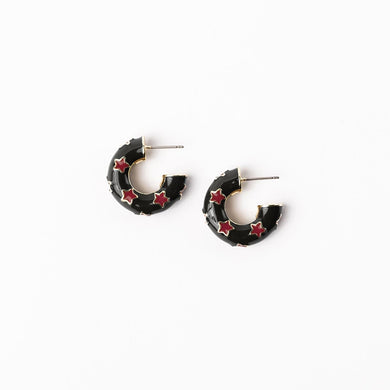 Justine Black Earrings | Small