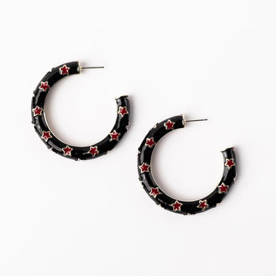 Justine Black Earrings | Large