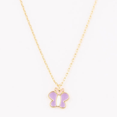 Necklace Luxe  Purple Butterfly