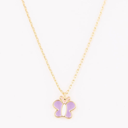 Necklace Luxe  Purple Butterfly