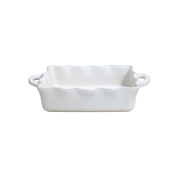 Medium Ruffled Baker | White