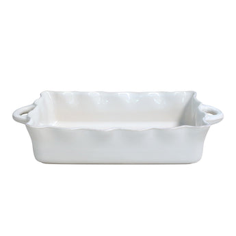 Large Ruffled Baker | White