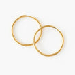 Endless Hoop Thin Gold Earrings 30 mm