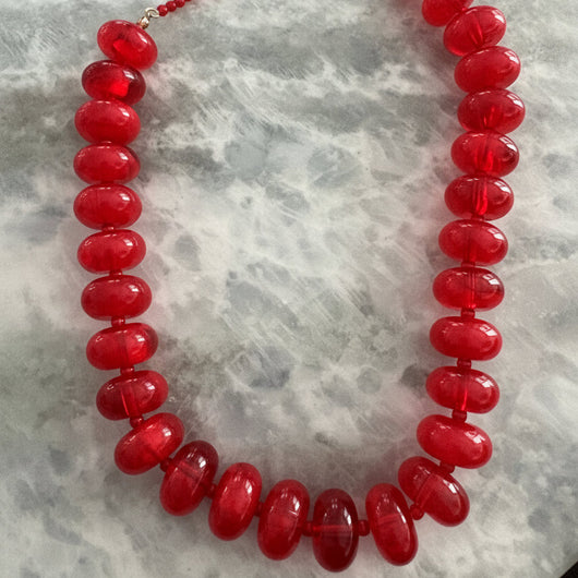 Emily Candy Bead Necklace • Red