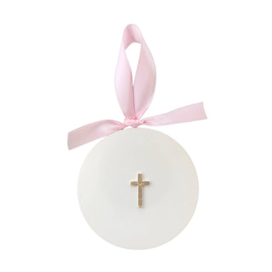 Tiny Cross Ornament | Pink