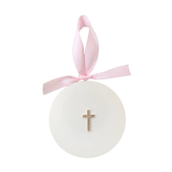 Tiny Cross Ornament | Pink
