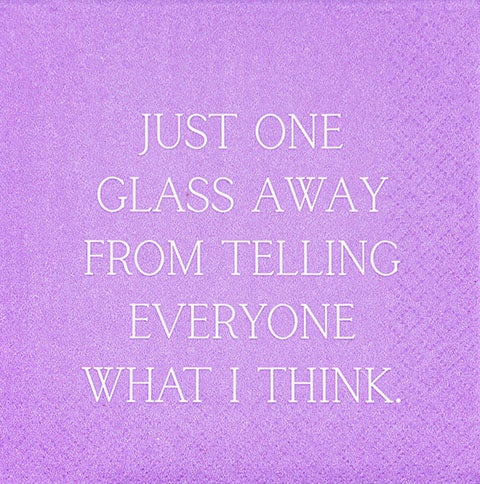 Just One Glass Away | Cocktail Napkins