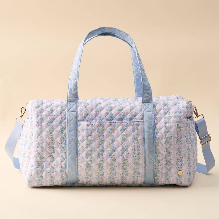 Quilted Weekender Bag | Petal Parade Blue