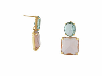 Aura Allure Earrings | Green + Pink