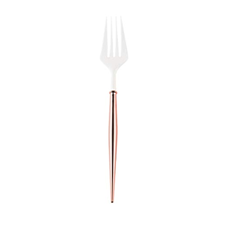 Cocktail Forks | White with Gold Handle