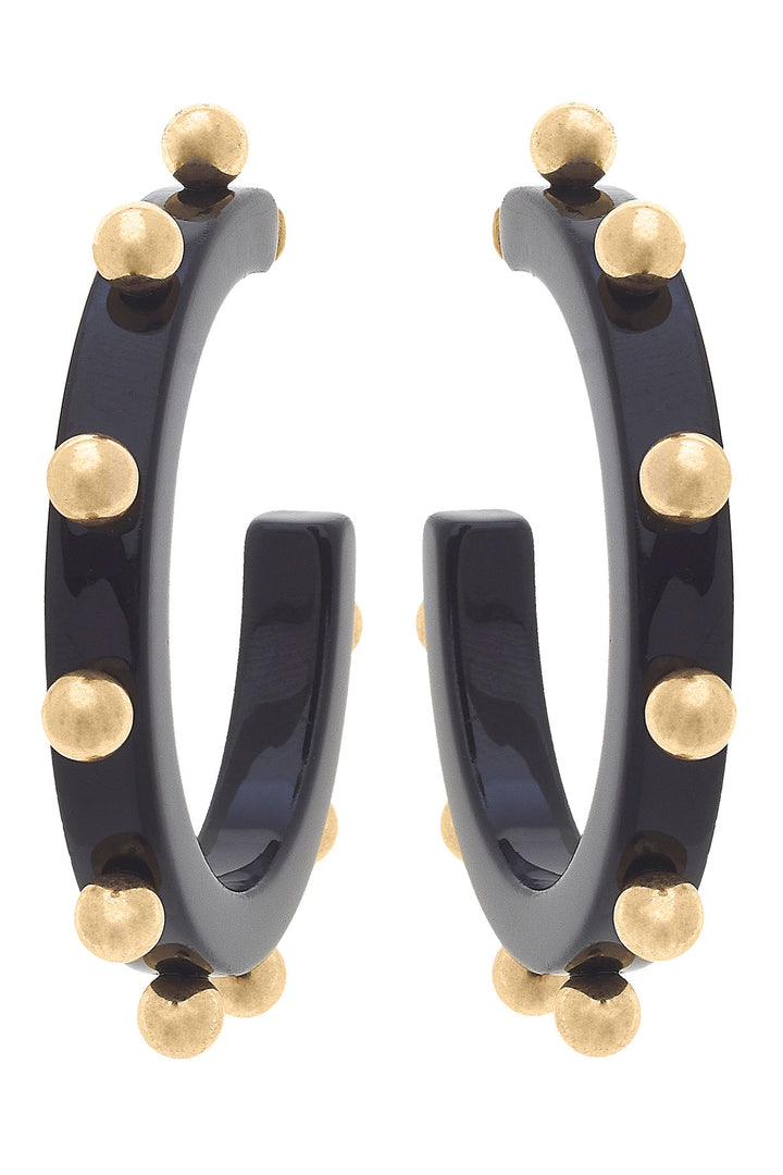 Kelley Studded Hoop | Black