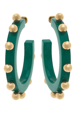 Kelley Studded Hoop | Green