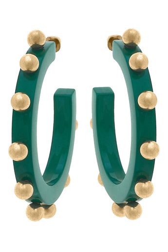 Kelley Studded Hoop | Green