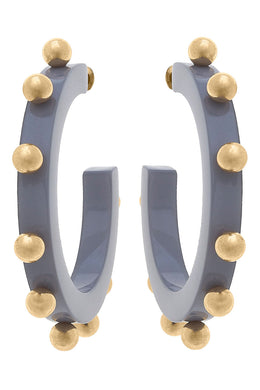 Kelley Studded Hoop | Gray