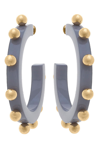 Kelley Studded Hoop | Gray